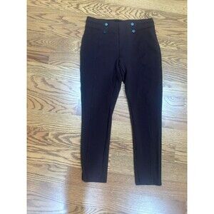 Calvin Klein Women's Chocolate Brown Compression Ponte Pants w/ Button Detail-S